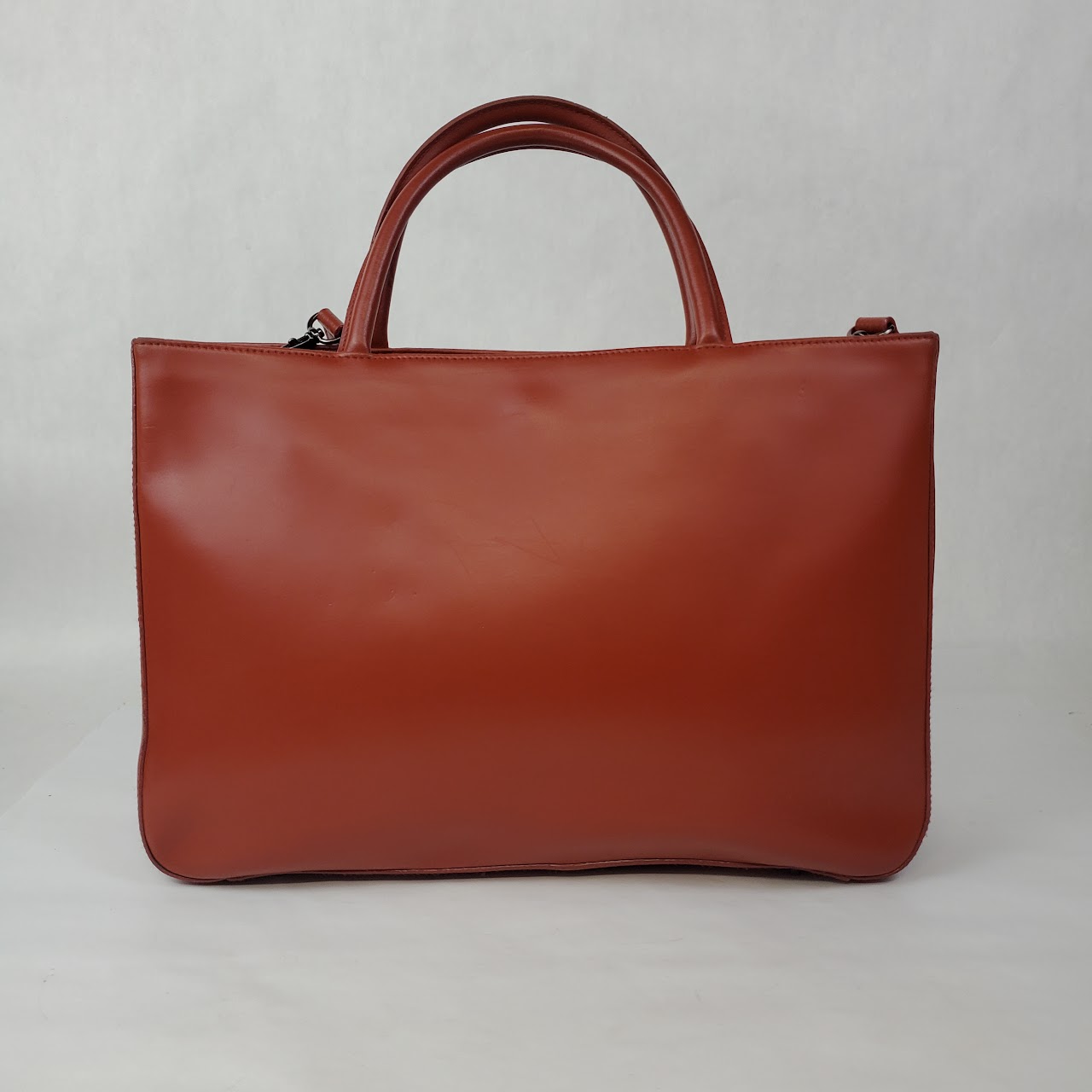 Furla Brick Red Structured Tote