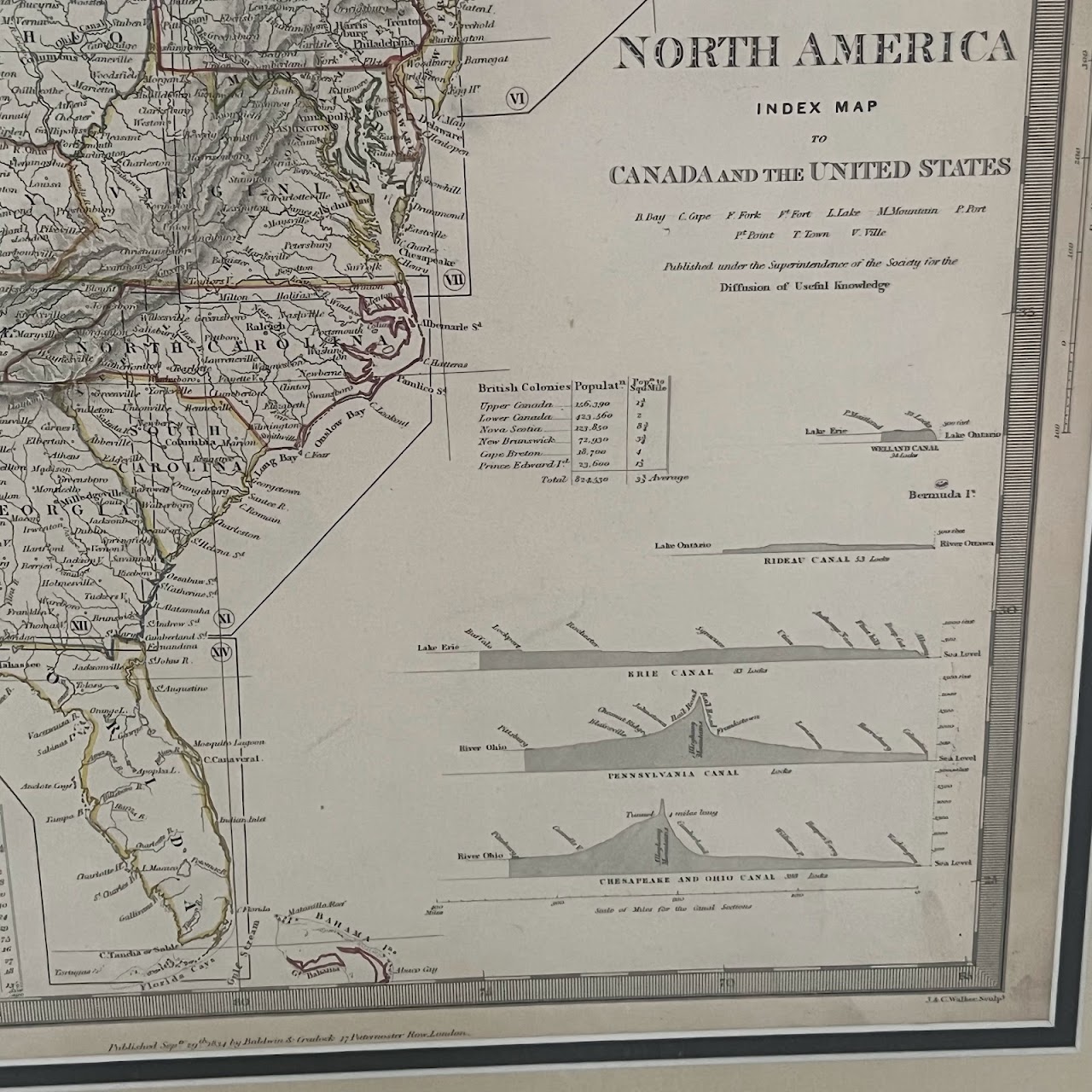 1834 Baldwin & Cradock SDUK Engraved Map of North America