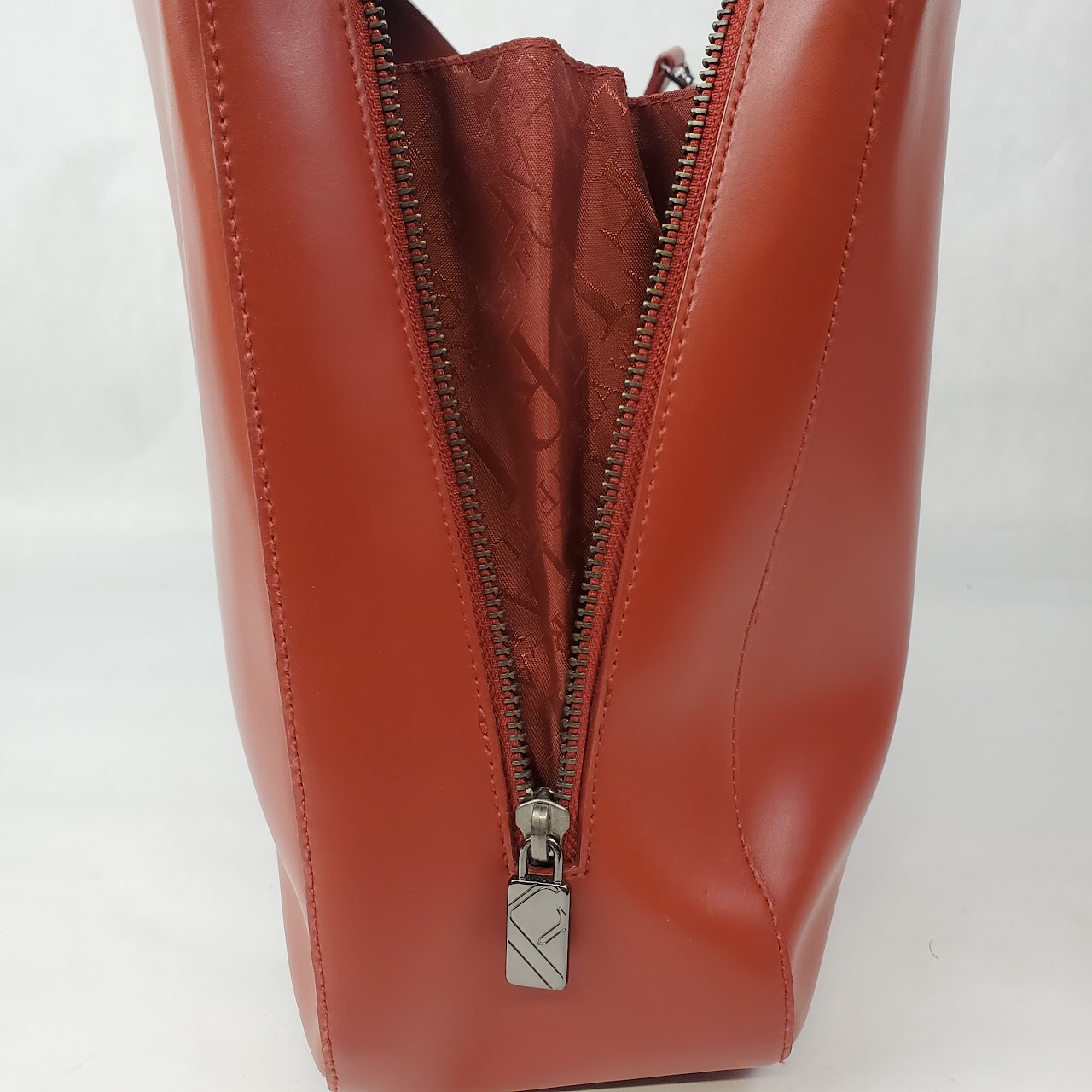 Furla Brick Red Structured Tote