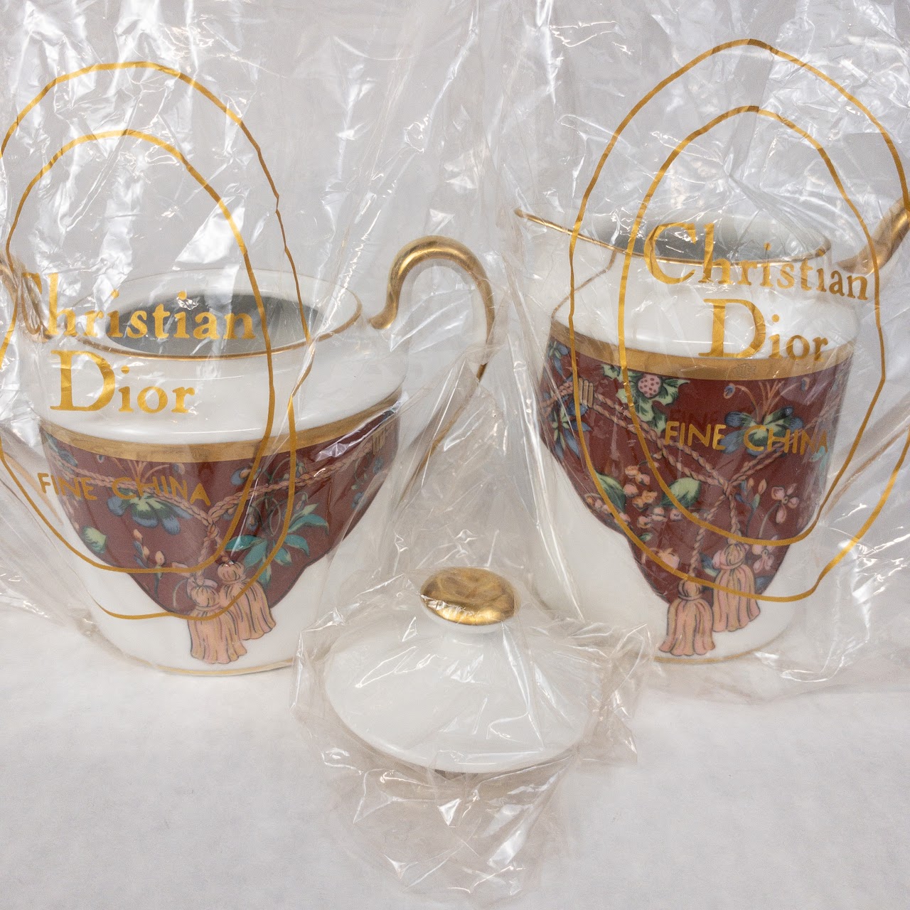 Christian Dior NEW Tapisserie Sugar Bowl and Creamer Pair