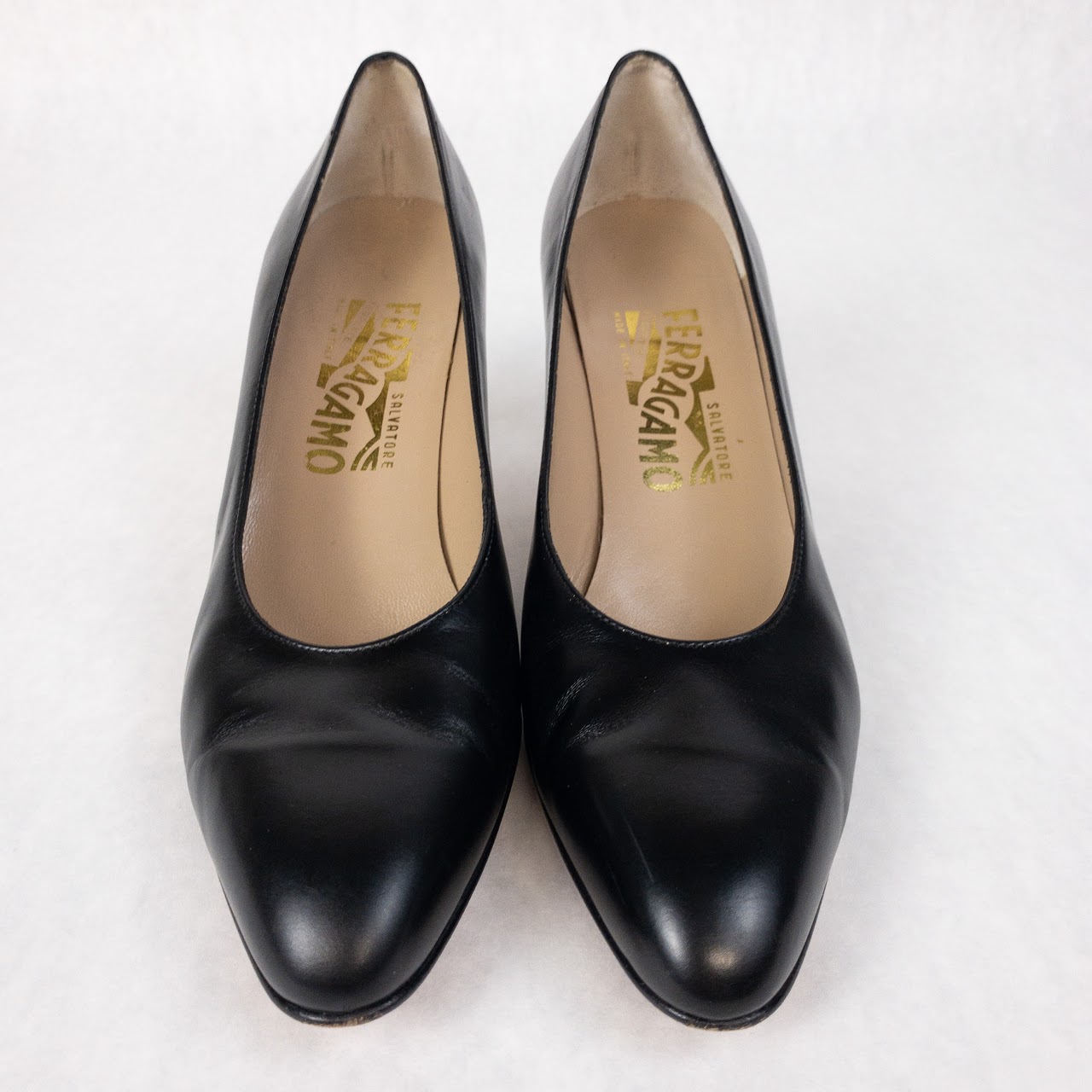 Salvatore Ferragamo Black Leather Pumps