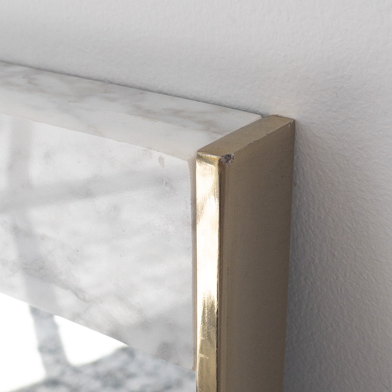 West Elm Marble & Brass Framed Mirror