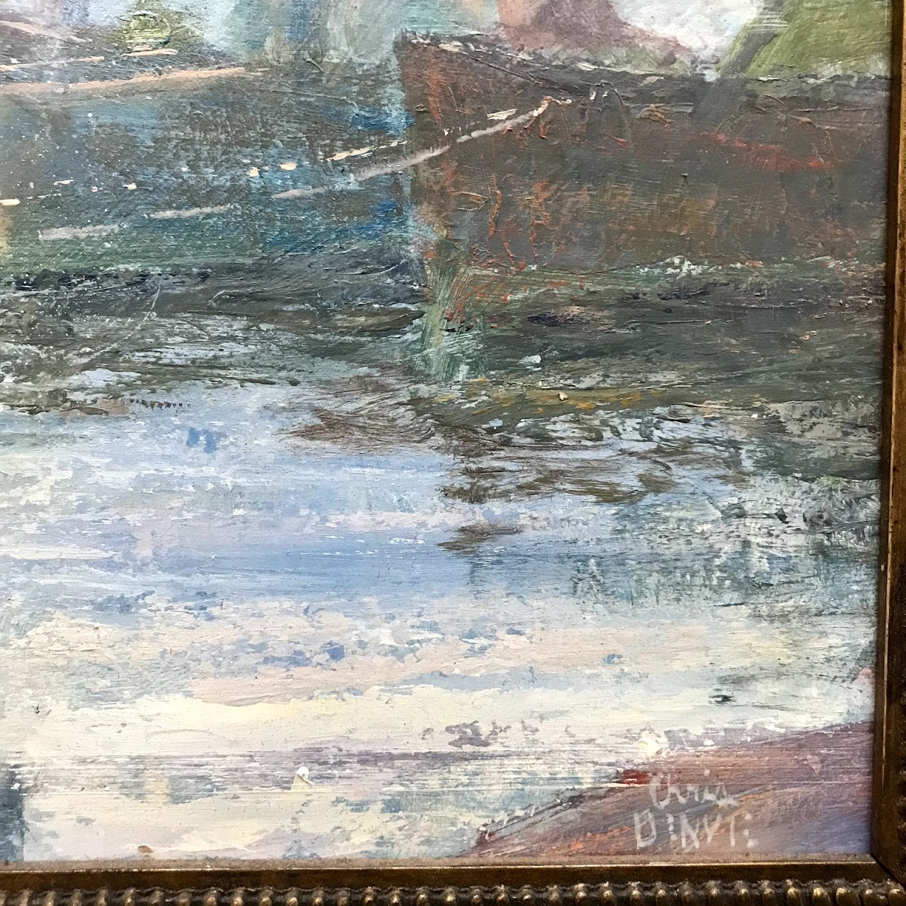 Chris Benvie Signed Contemporary Impressionist Oil Painting