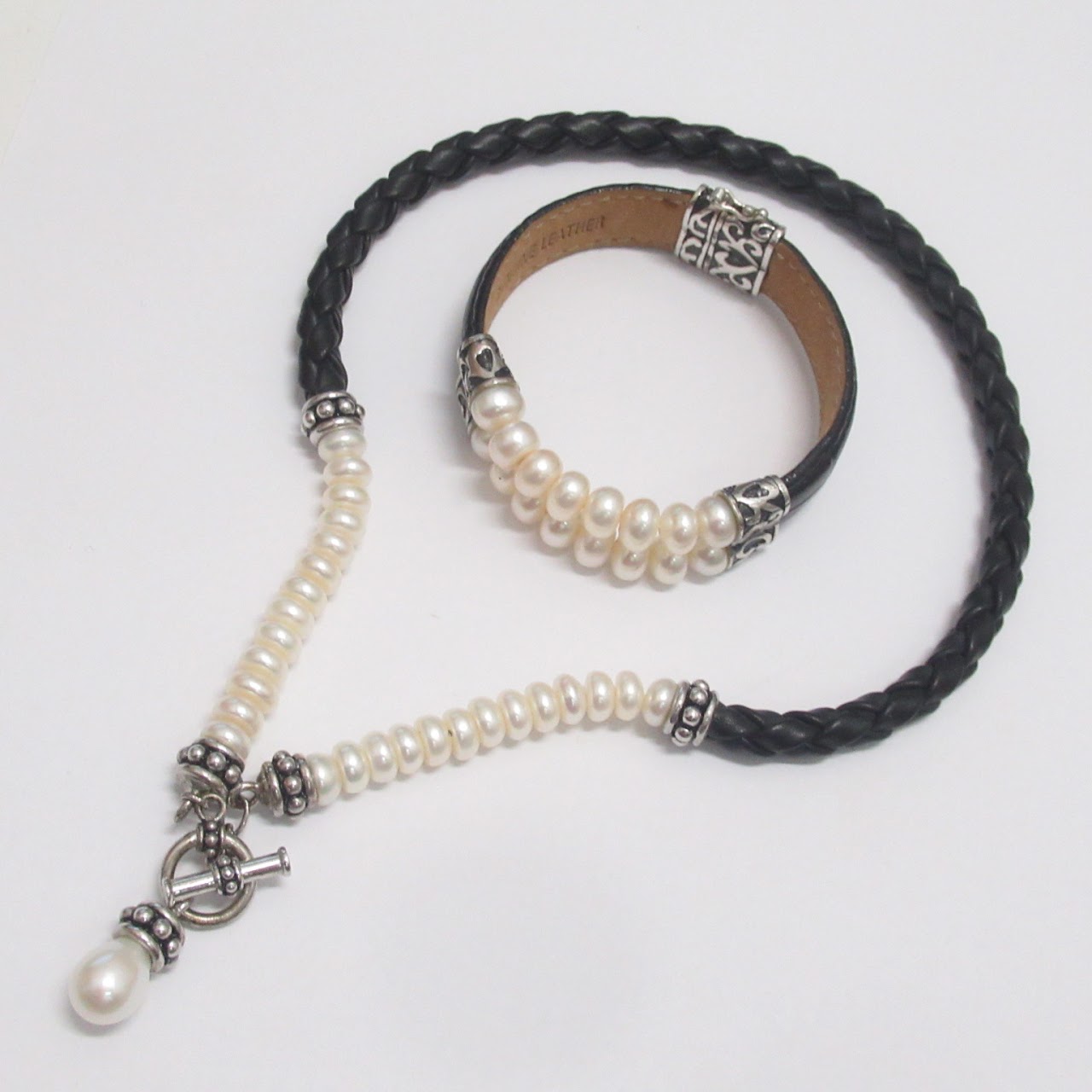 Honora Pearl Sterling Silver And Leather Ensemble 1365