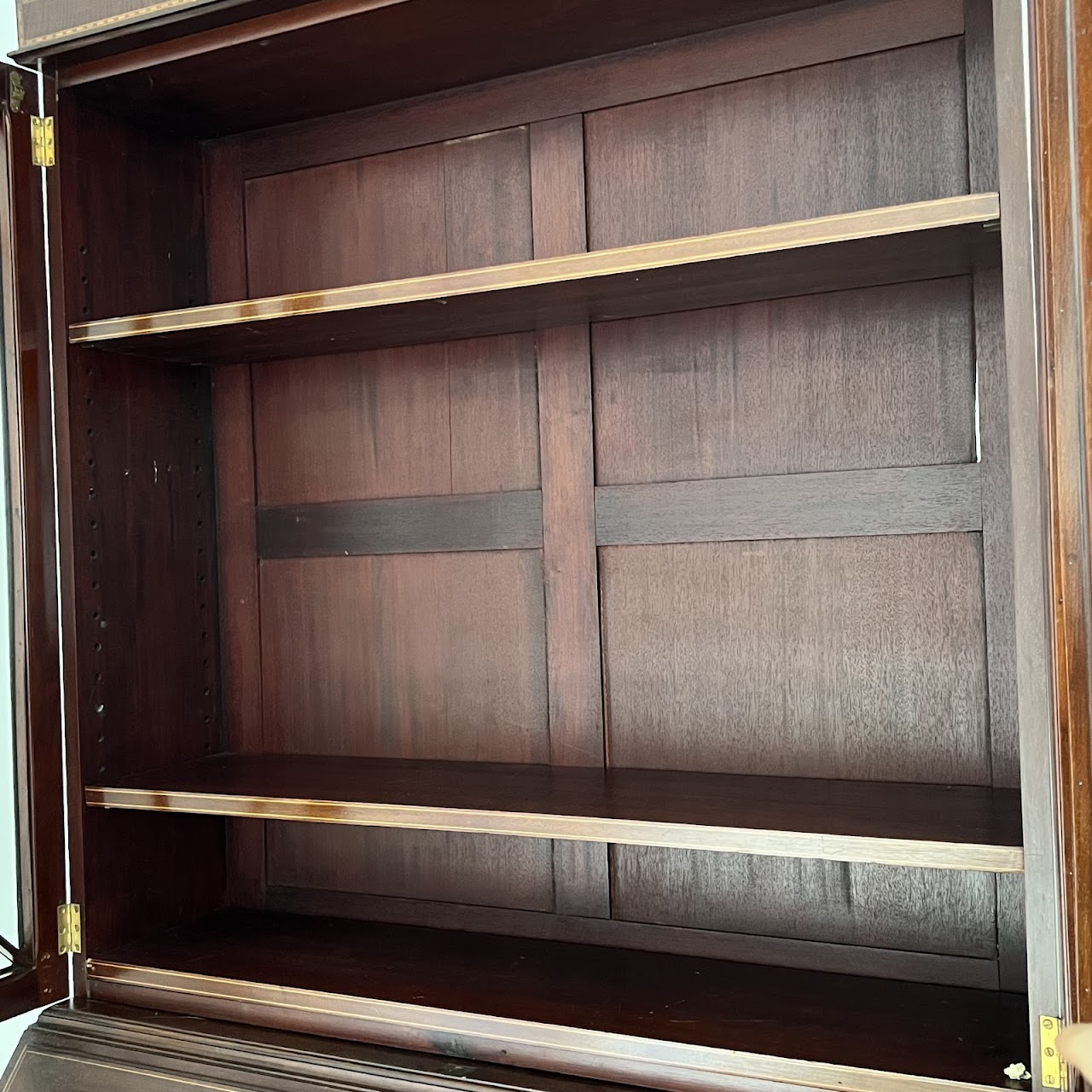 George III Style Inlaid Mahogany Bureau Bookcase Secretary Desk