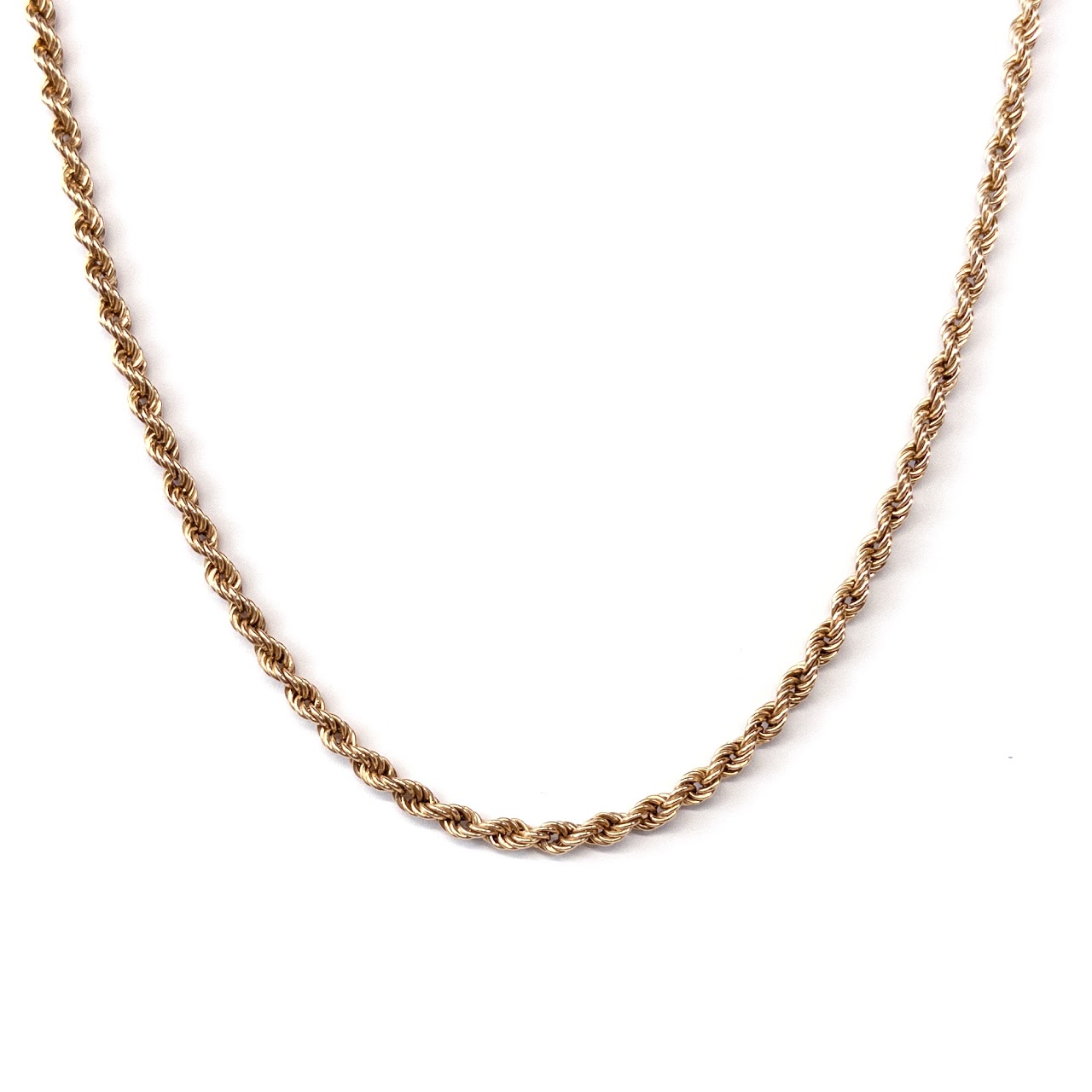 14K Gold Rope Chain Necklace