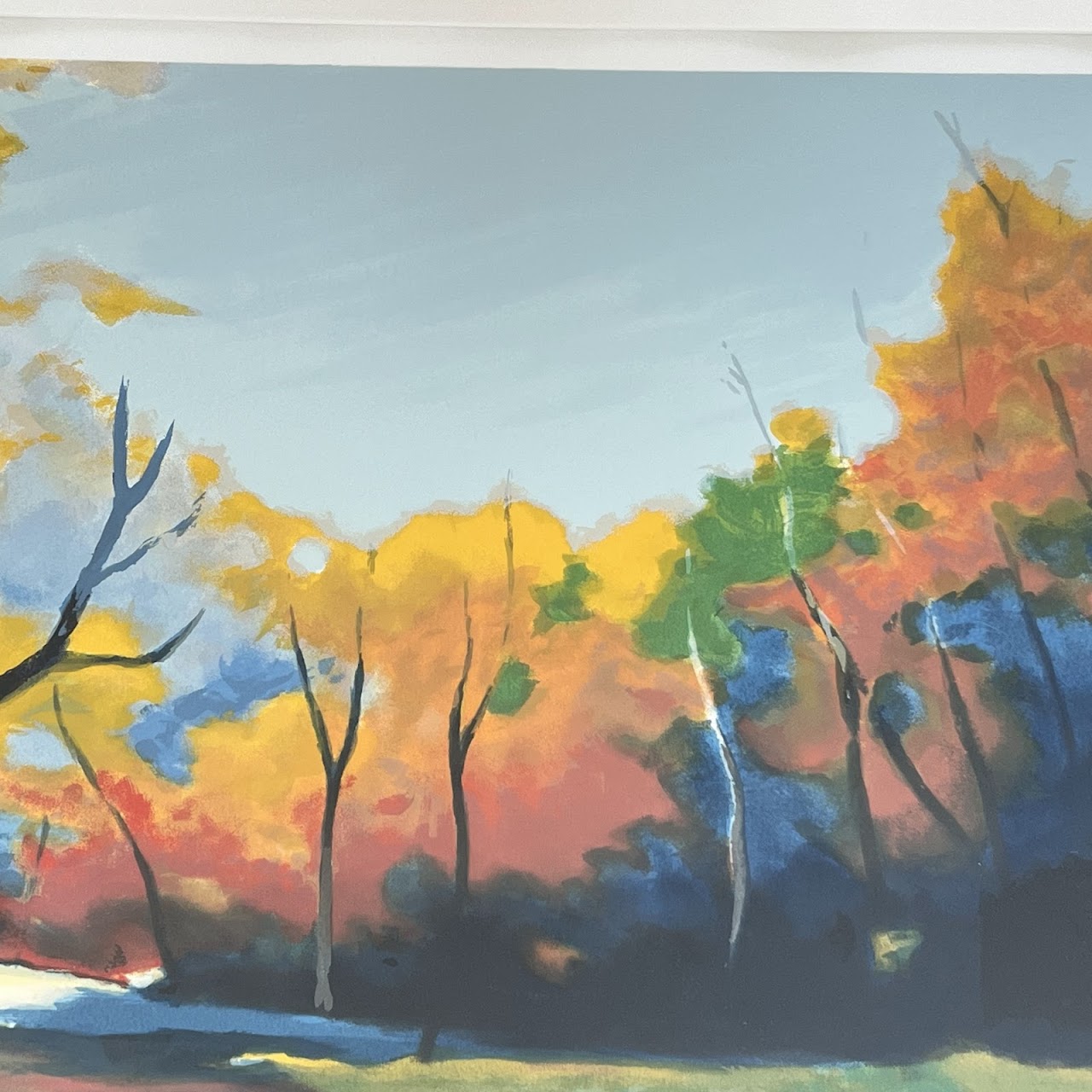 Tadashi Asoma Signed Autumnal Landscape Lithograph