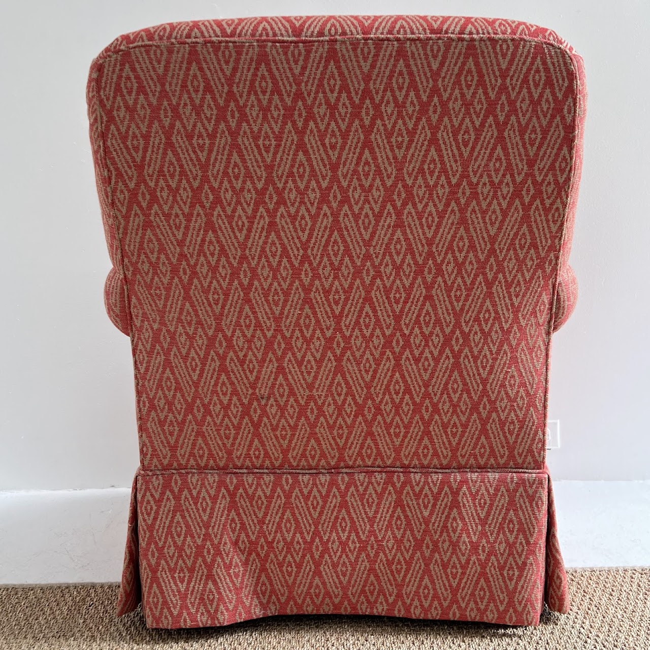 Custom Diamond Jacquard Upholstered Armchair