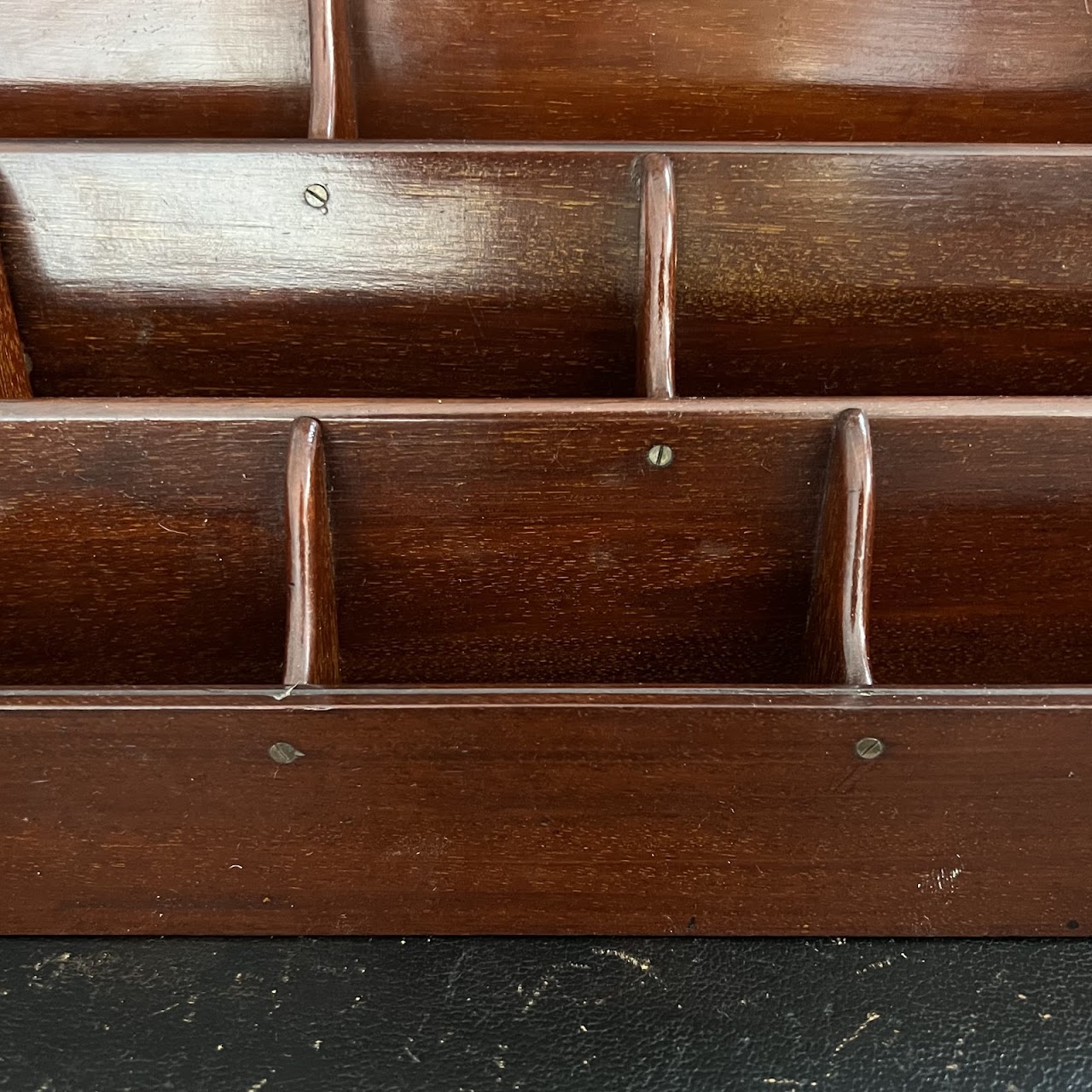 George III Style Inlaid Mahogany Bureau Bookcase Secretary Desk