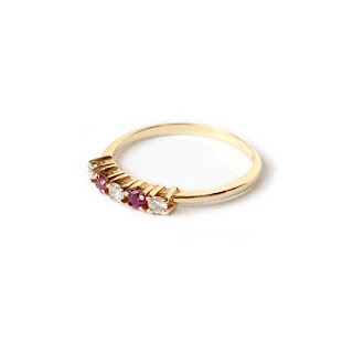 14K Gold, Diamond and Ruby Ring