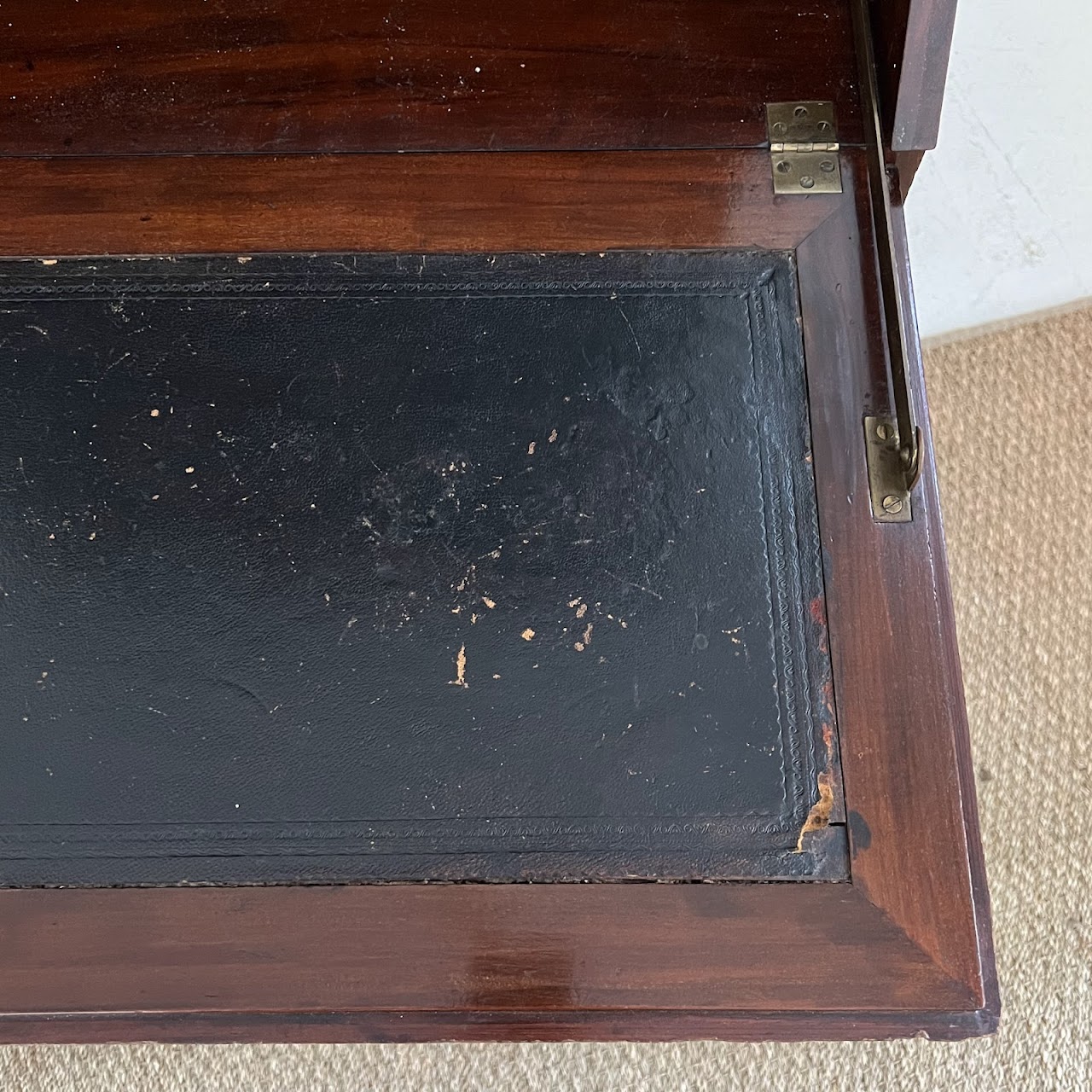 George III Style Inlaid Mahogany Bureau Bookcase Secretary Desk