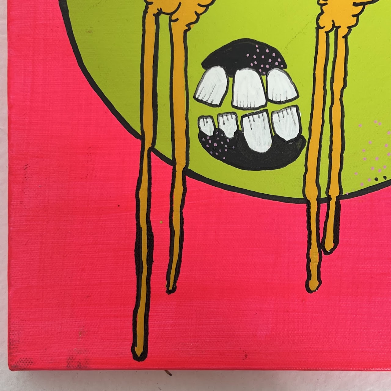 Jelly Baby Signed Halloween Monster Painting Pair