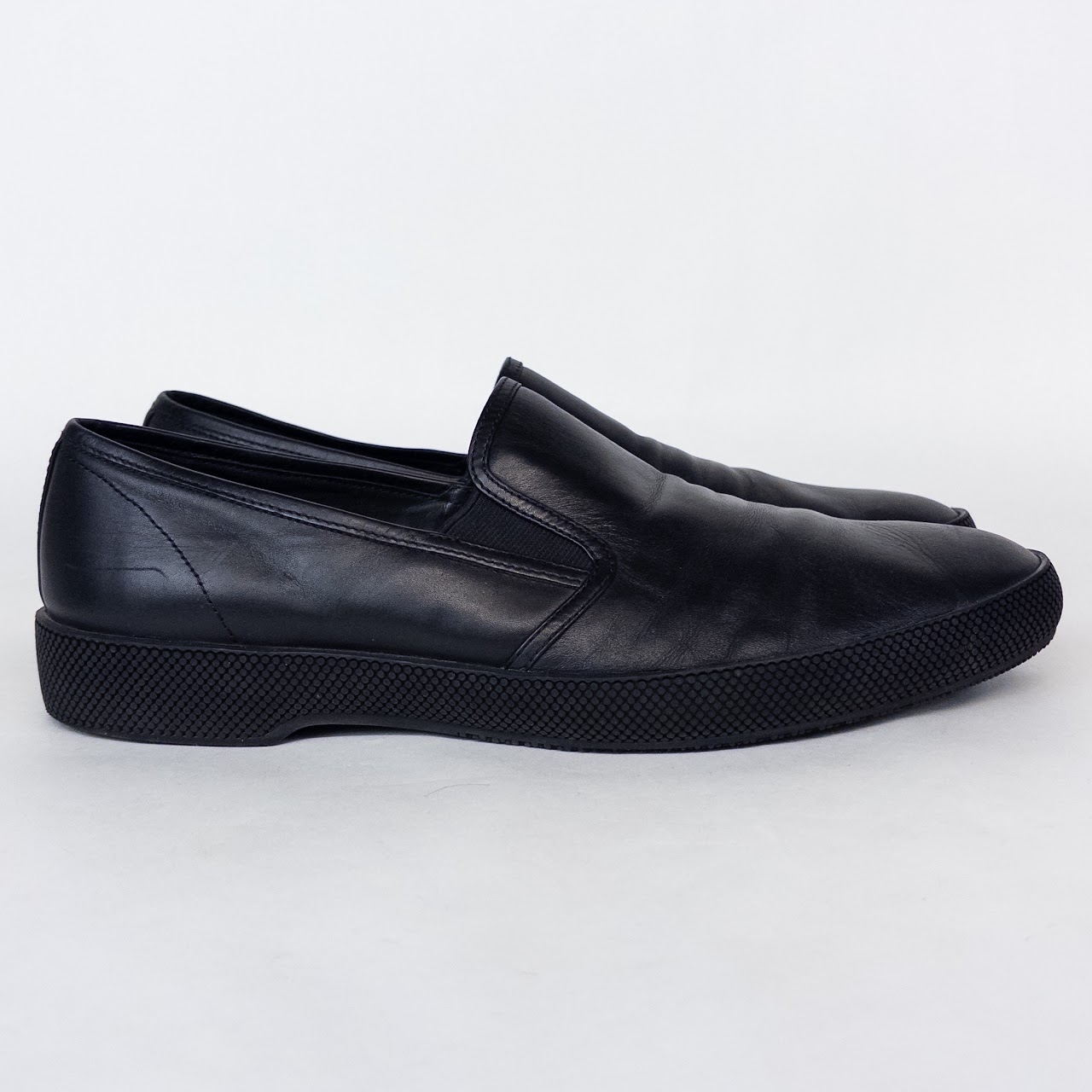 Prada Black Leather Sneaker Loafers