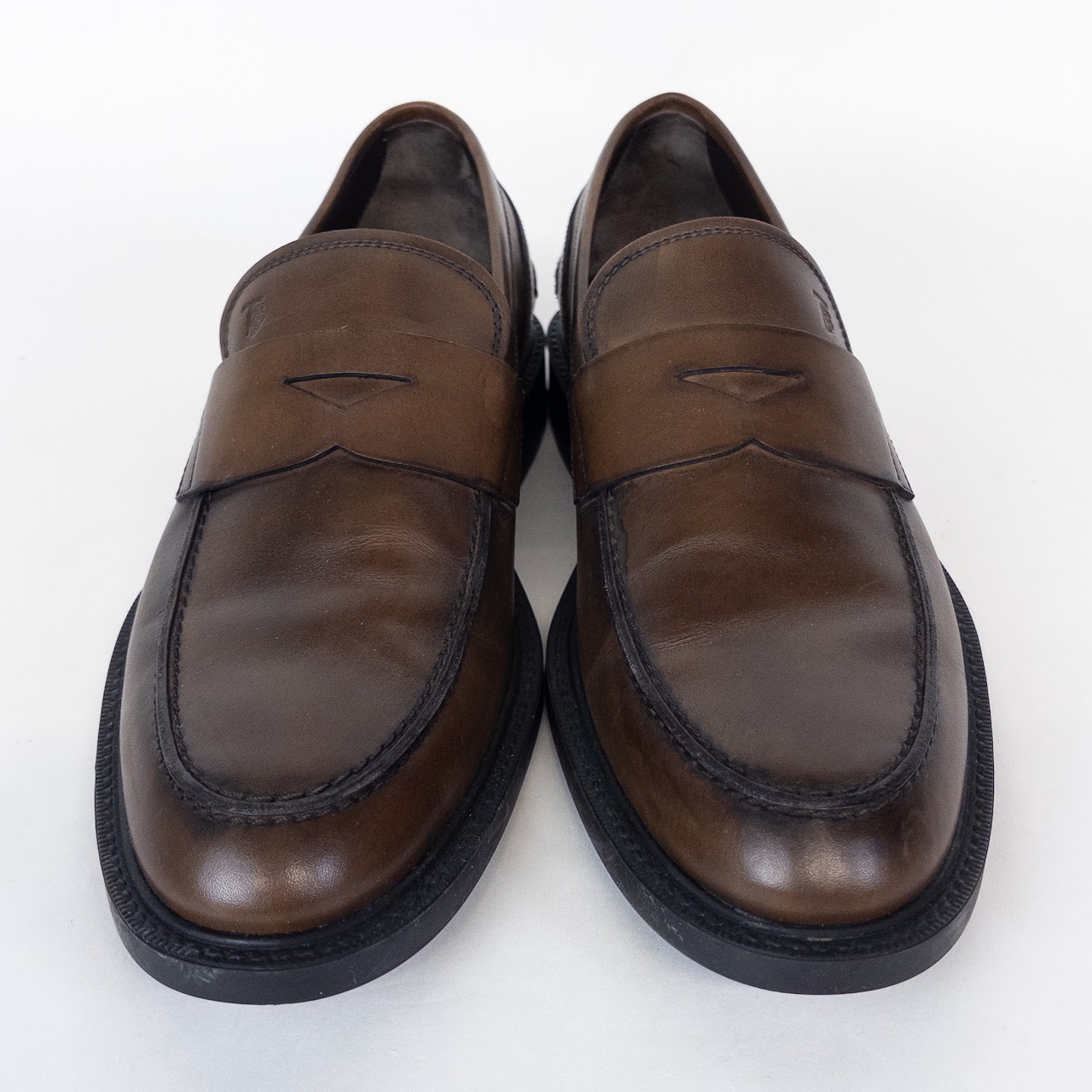 Tod's Chestnut Leather Penny Loafers