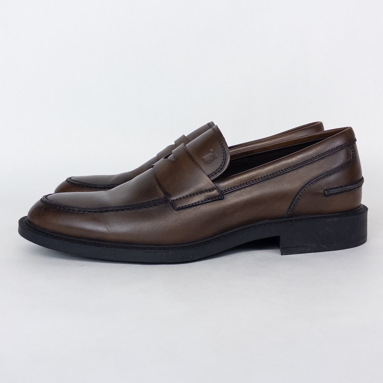 Tod's Chestnut Leather Penny Loafers