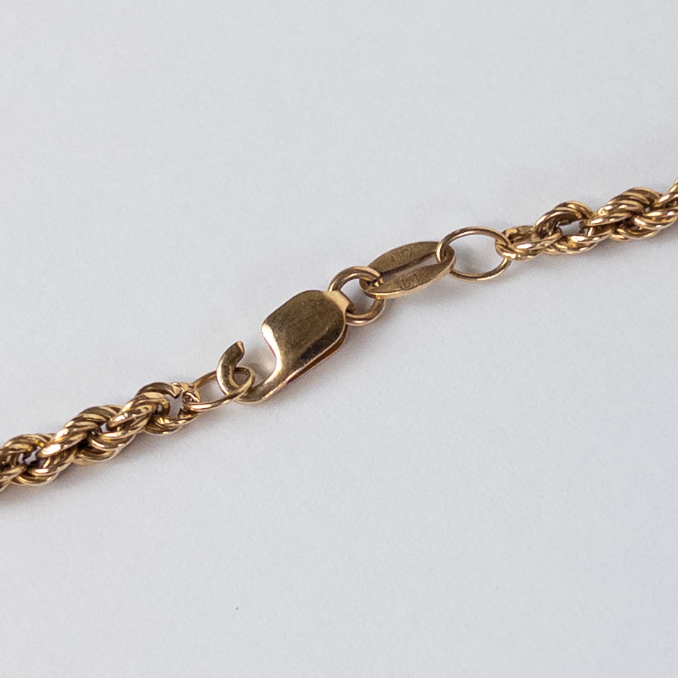 14K Gold Rope Chain Necklace