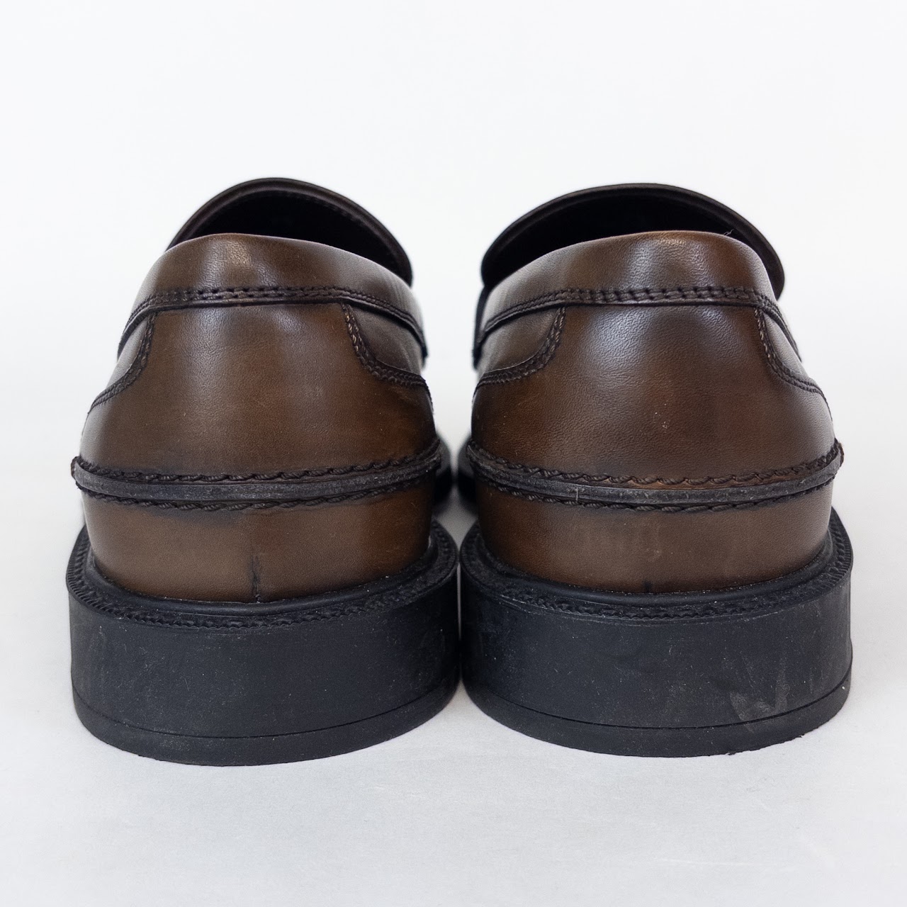 Tod's Chestnut Leather Penny Loafers