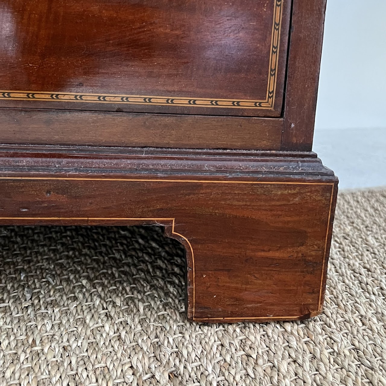 George III Style Inlaid Mahogany Bureau Bookcase Secretary Desk