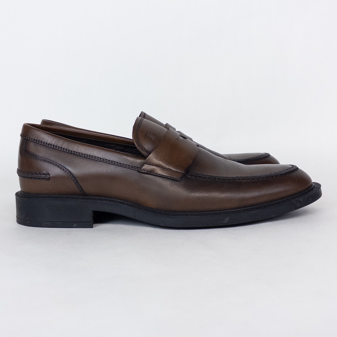 Tod's Chestnut Leather Penny Loafers