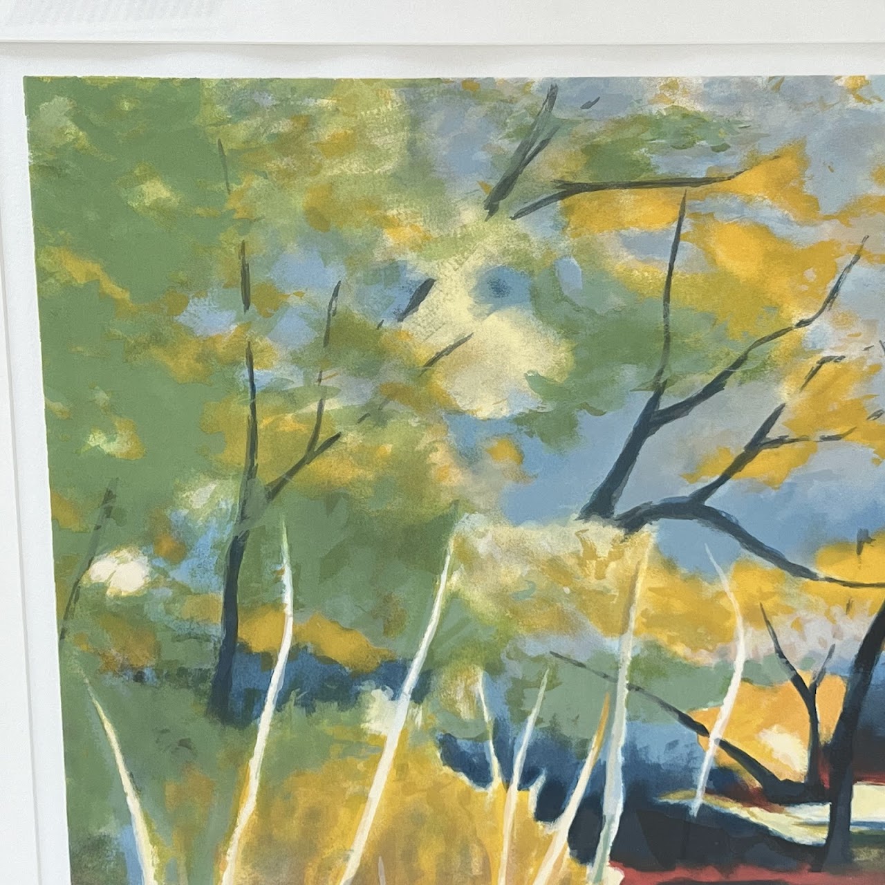 Tadashi Asoma Signed Autumnal Landscape Lithograph