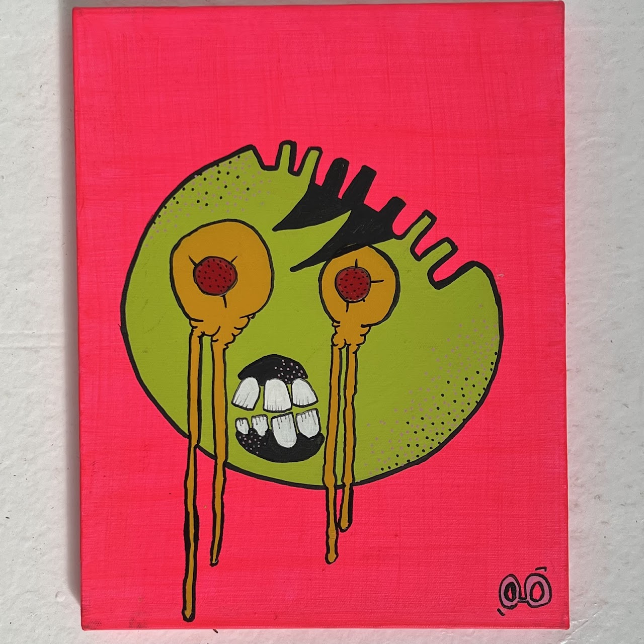 Jelly Baby Signed Halloween Monster Painting Pair