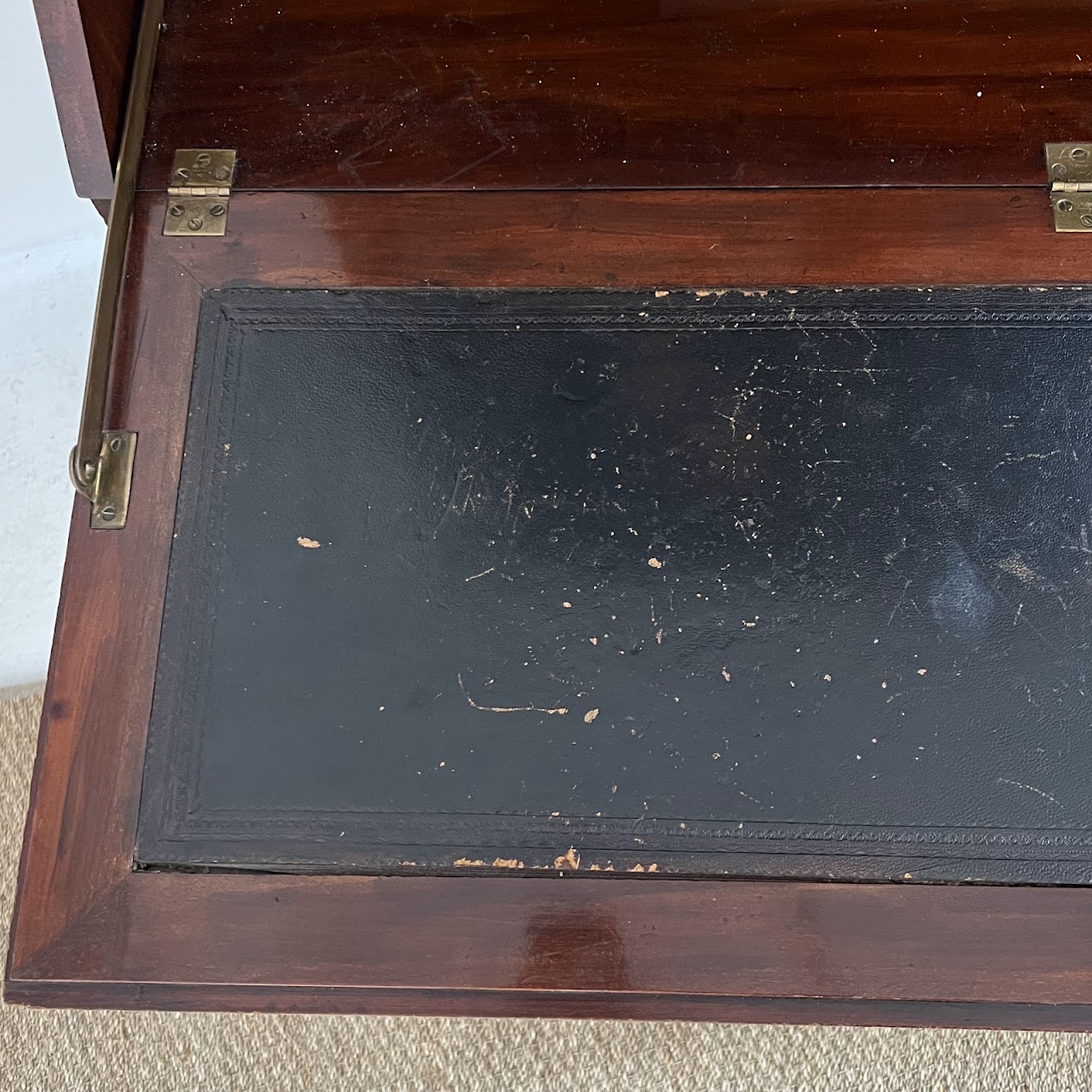 George III Style Inlaid Mahogany Bureau Bookcase Secretary Desk