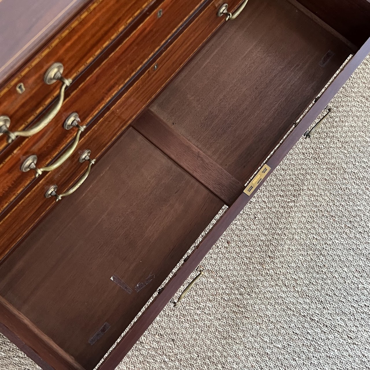 George III Style Inlaid Mahogany Bureau Bookcase Secretary Desk