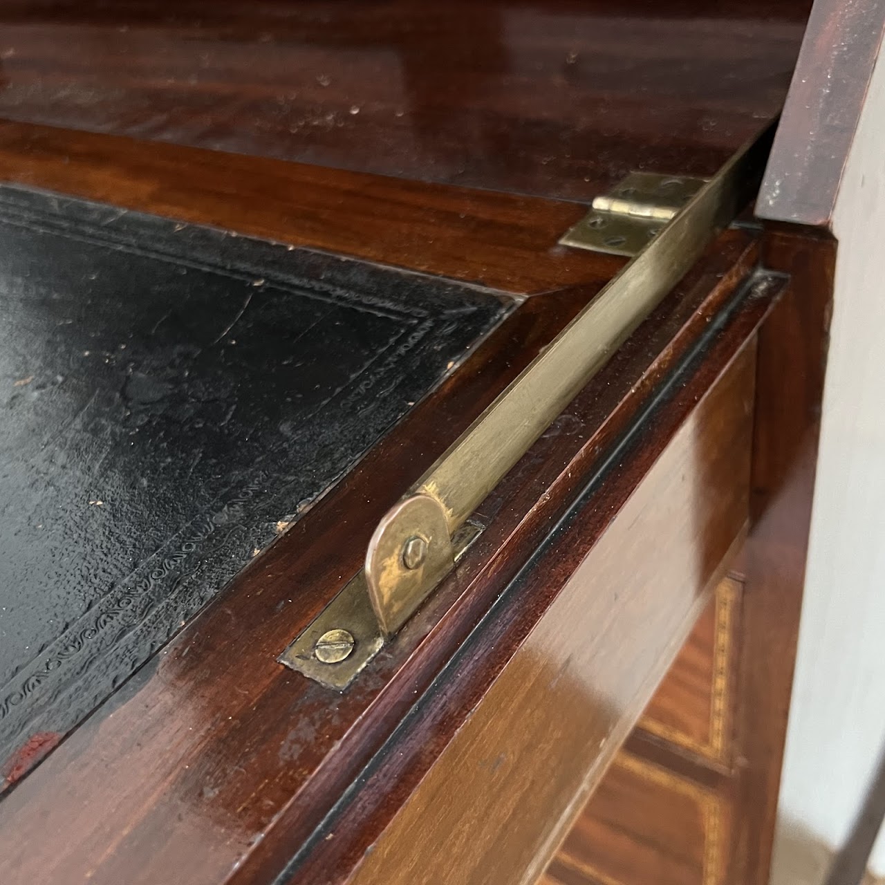 George III Style Inlaid Mahogany Bureau Bookcase Secretary Desk