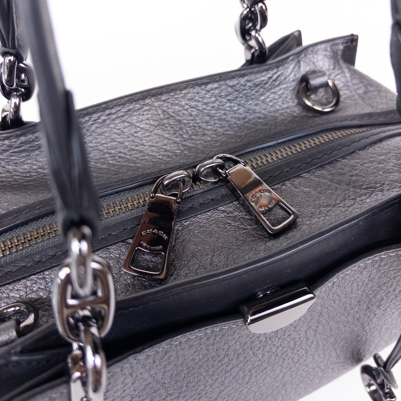 Coach Gunmetal Leather Dreamer Handbag