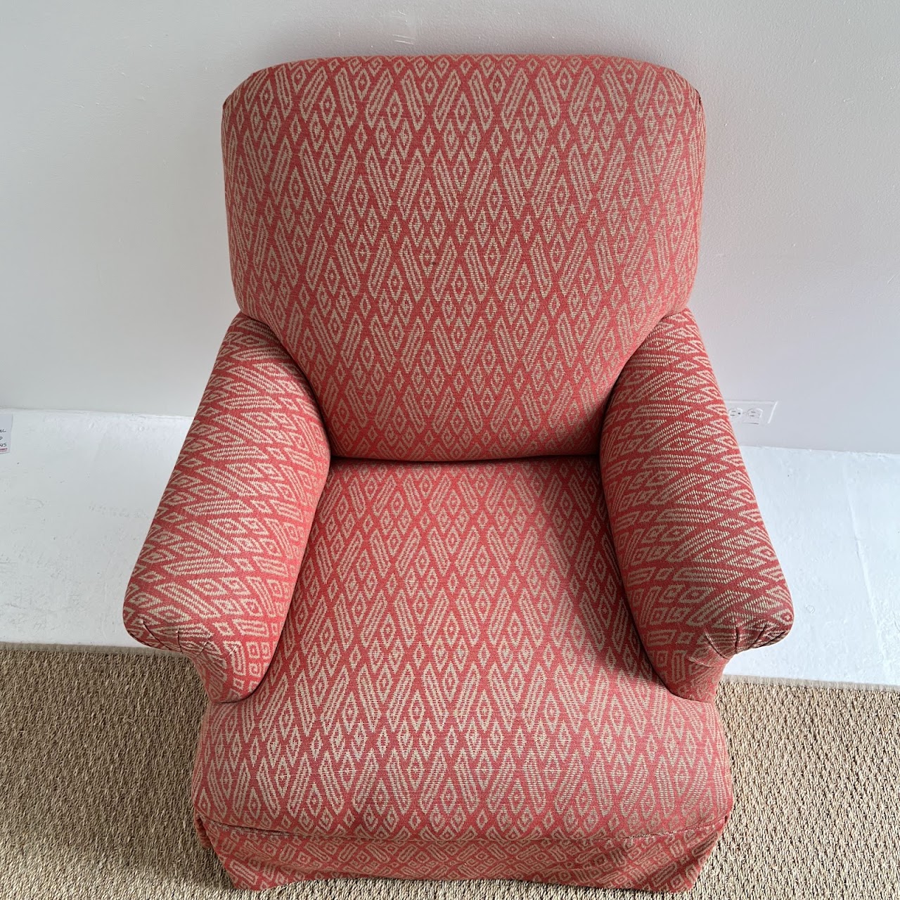 Custom Diamond Jacquard Upholstered Armchair