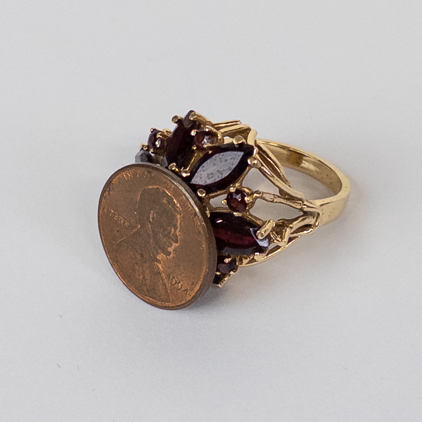 14K Gold and Garnet Antique Cocktail Ring