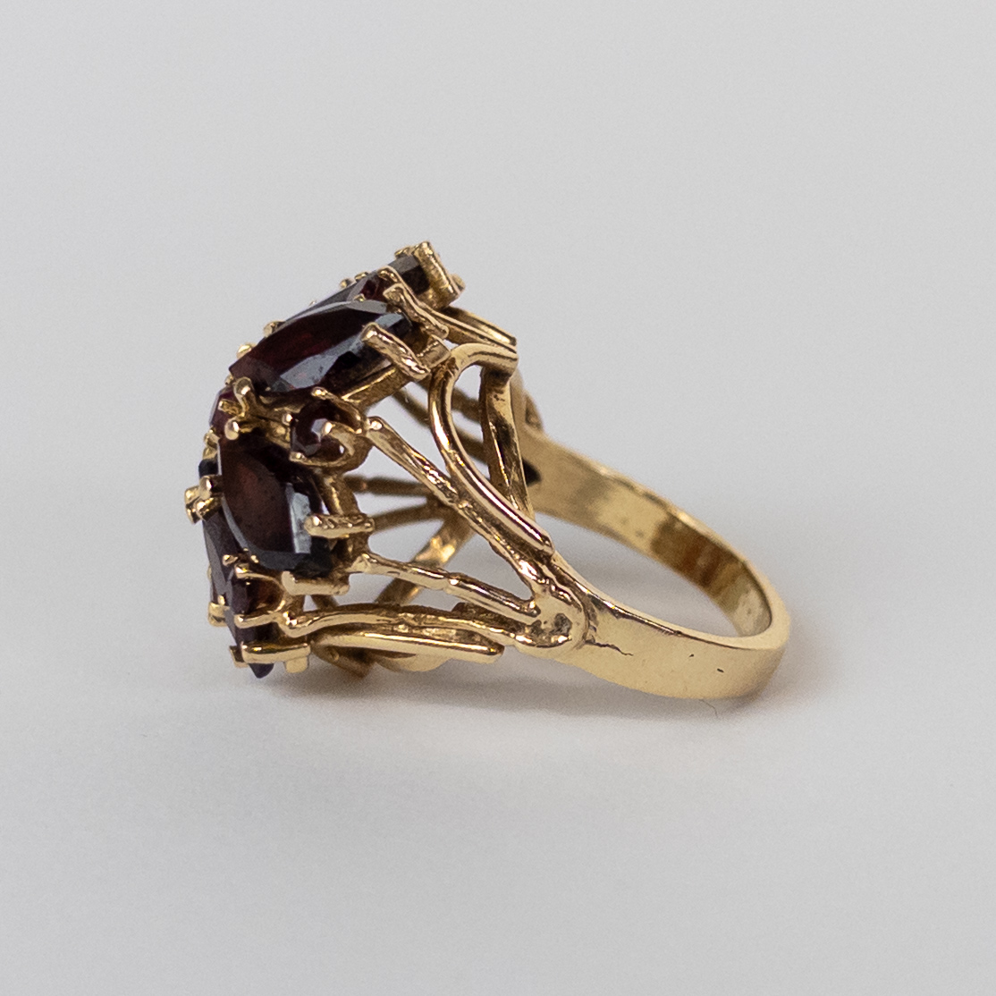 14K Gold and Garnet Antique Cocktail Ring