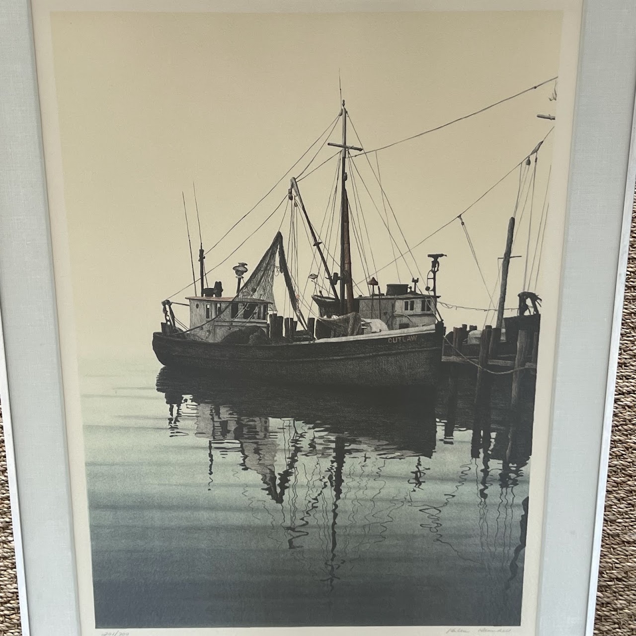 Helen Rundell 'Early Morning on Greenport' Signed Lithograph