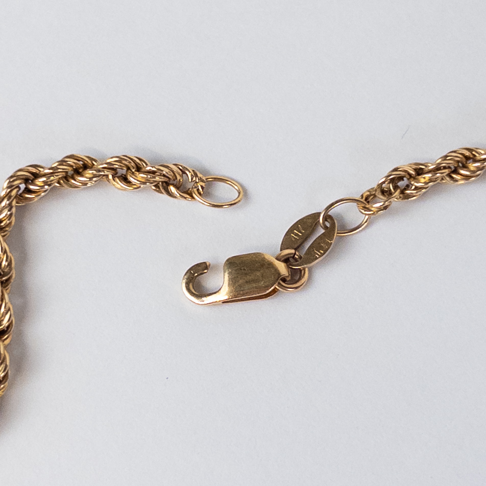 14K Gold Rope Chain Necklace