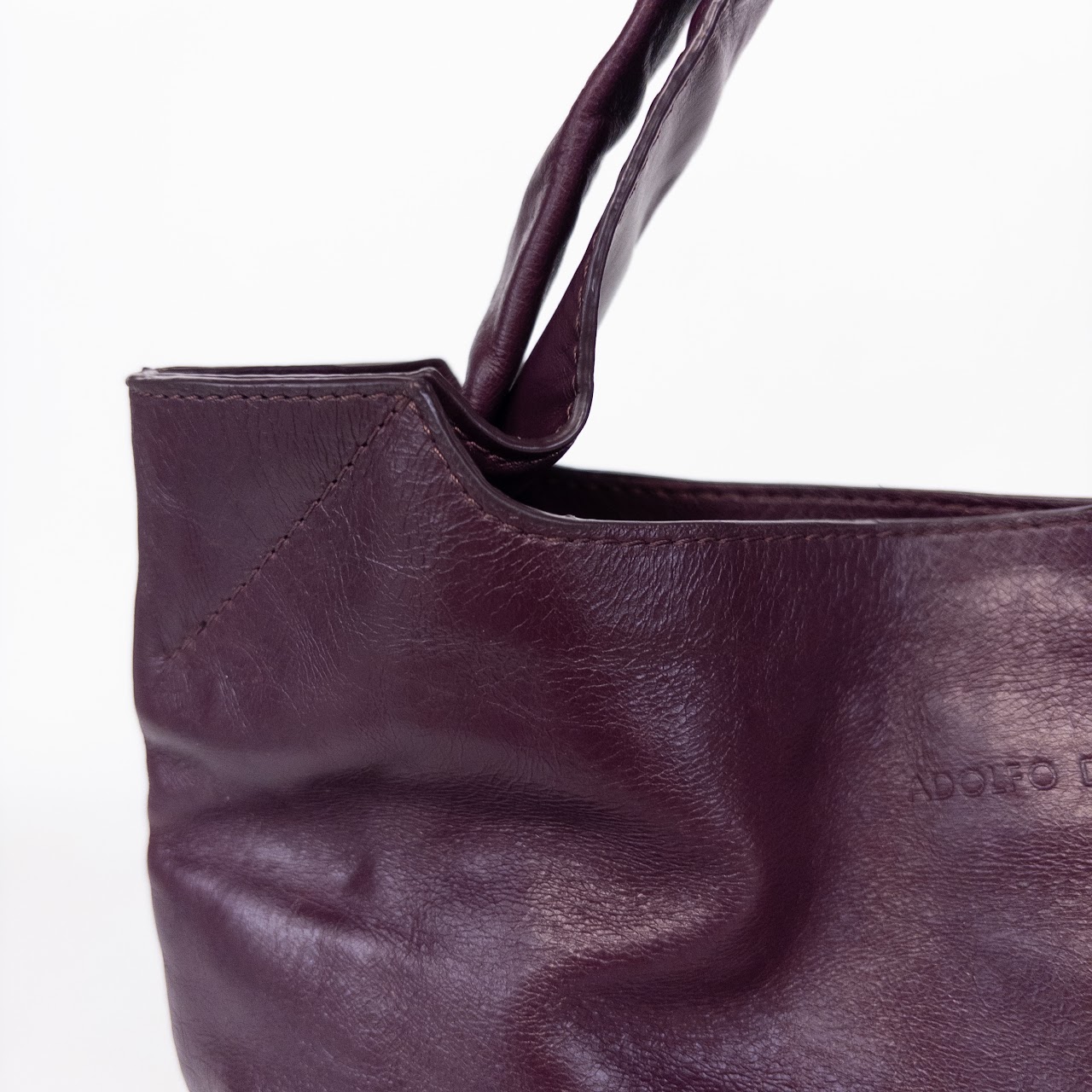 Adolfo Dominguez Small Leather Tote Bag