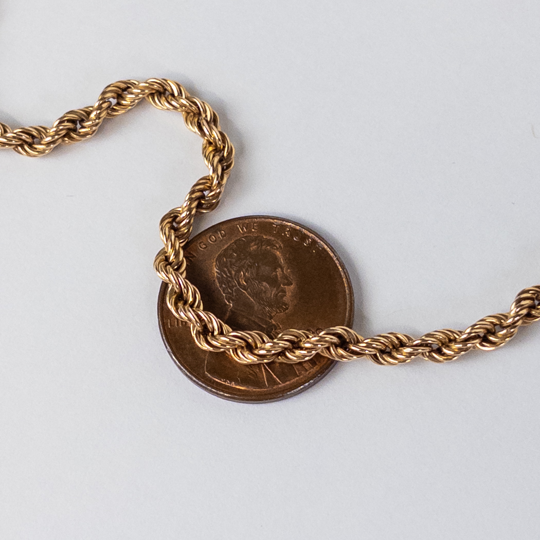 14K Gold Rope Chain Necklace