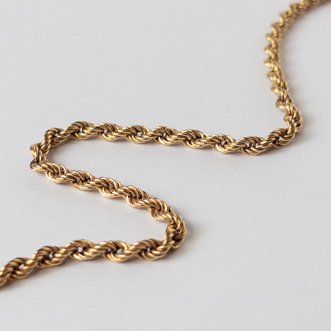 14K Gold Rope Chain Necklace