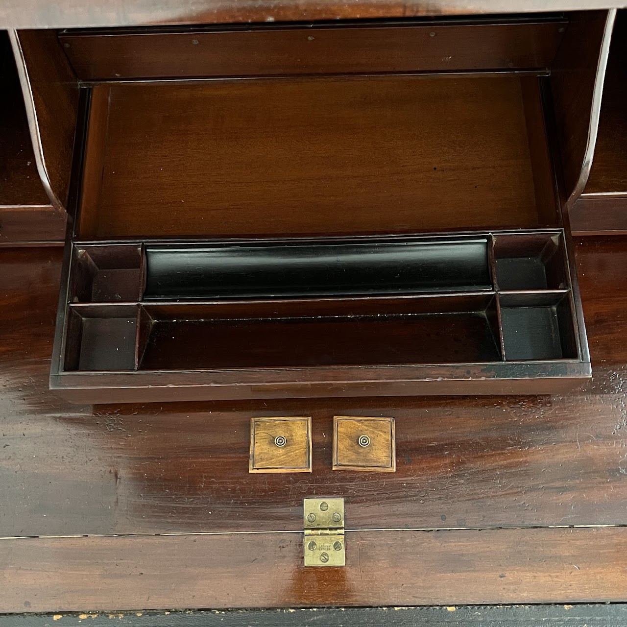 George III Style Inlaid Mahogany Bureau Bookcase Secretary Desk