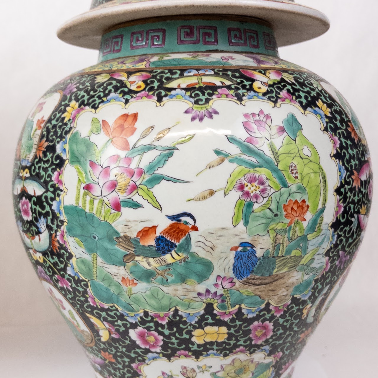 Chinese Export Porcelain Temple Jar Pair