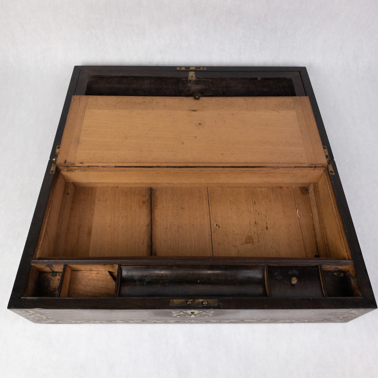 Rosewood  & Brass Inlay Travelling Desk