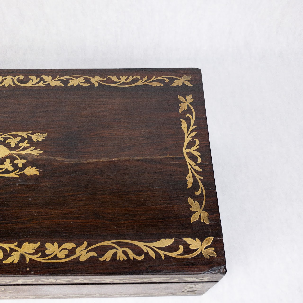 Rosewood  & Brass Inlay Travelling Desk