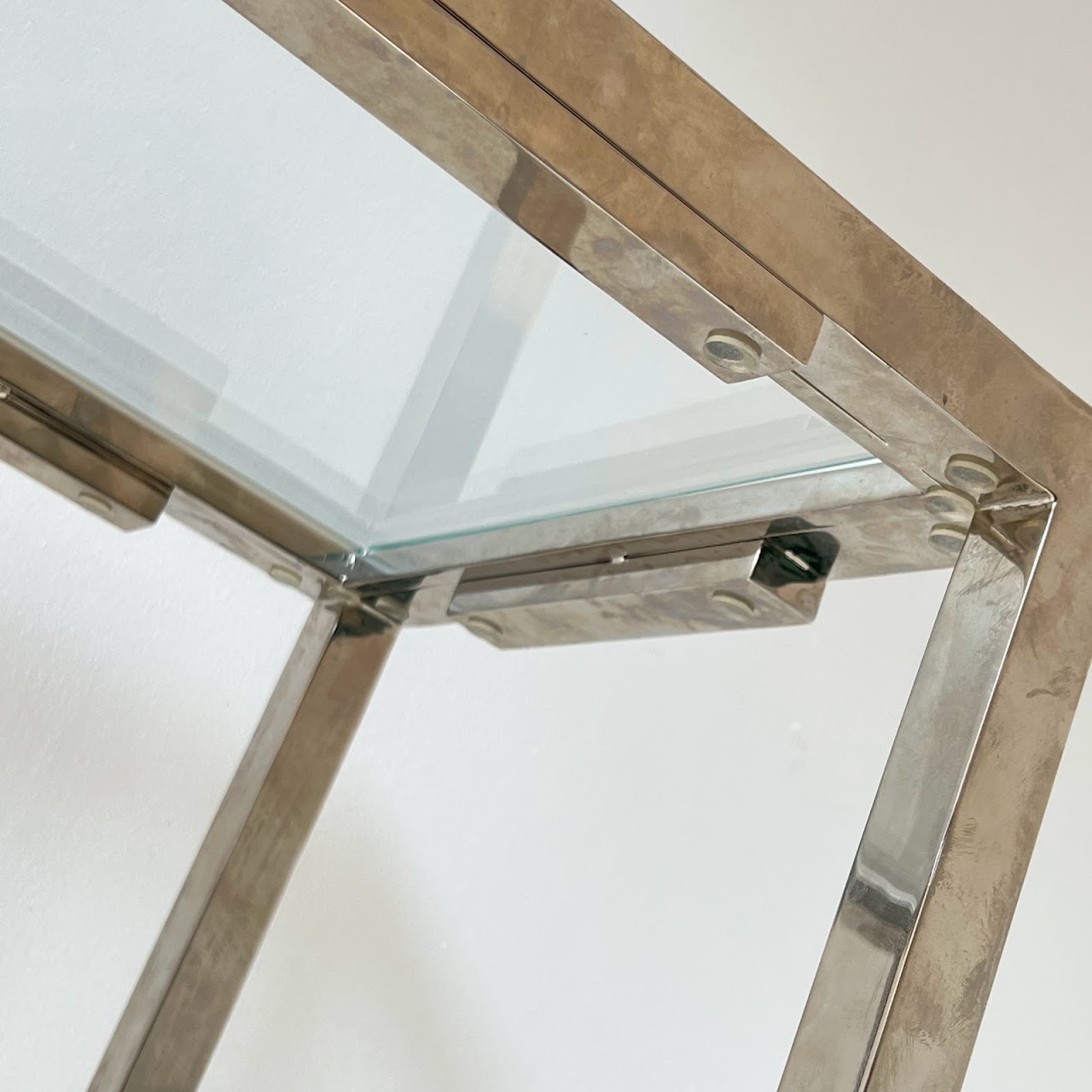 Chrome & Plate Glass Accent Table