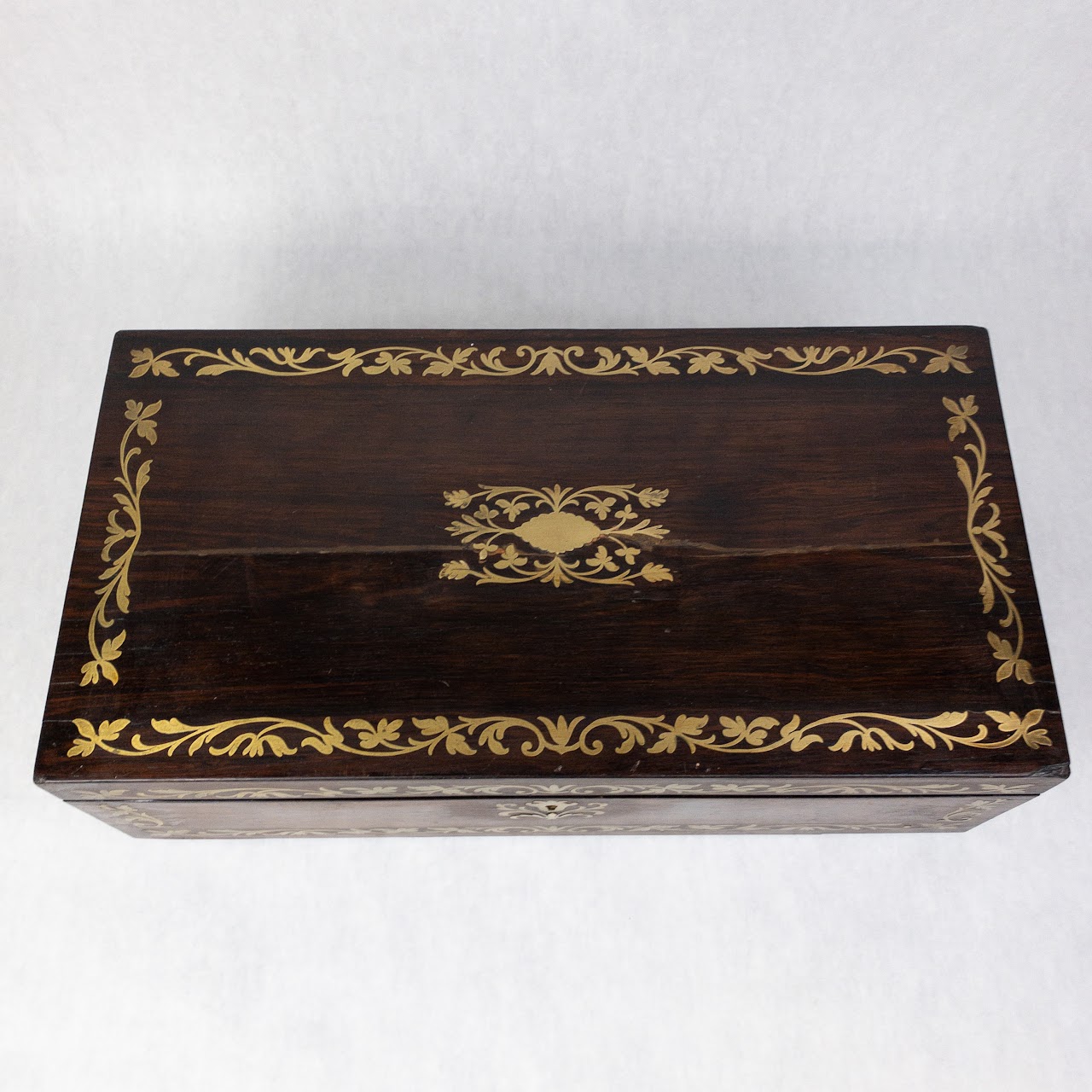 Rosewood  & Brass Inlay Travelling Desk