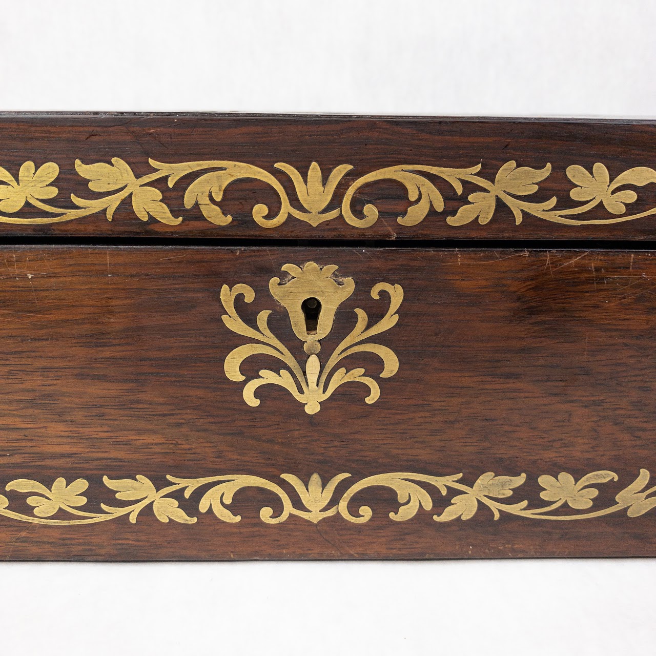 Rosewood  & Brass Inlay Travelling Desk