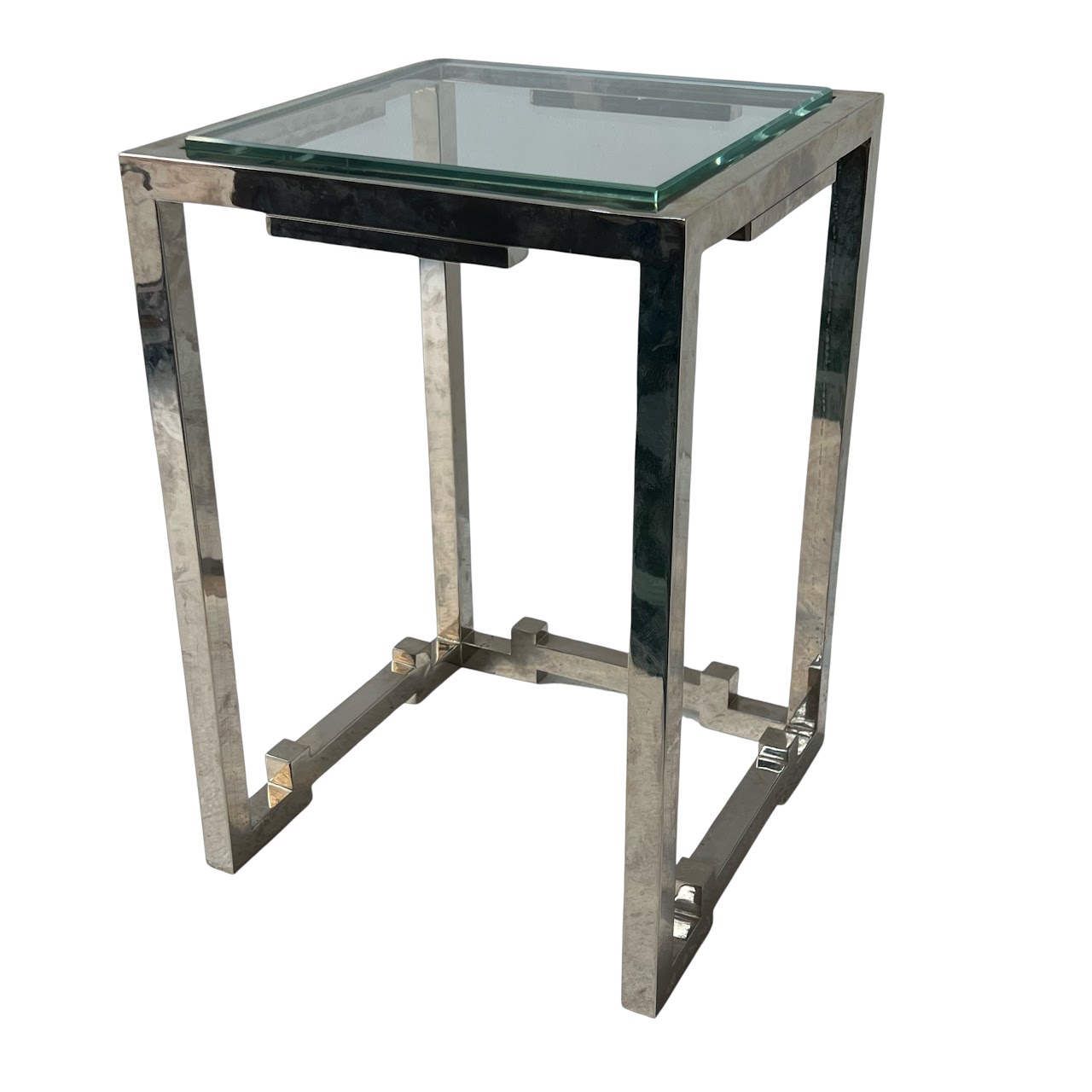 Chrome & Plate Glass Accent Table