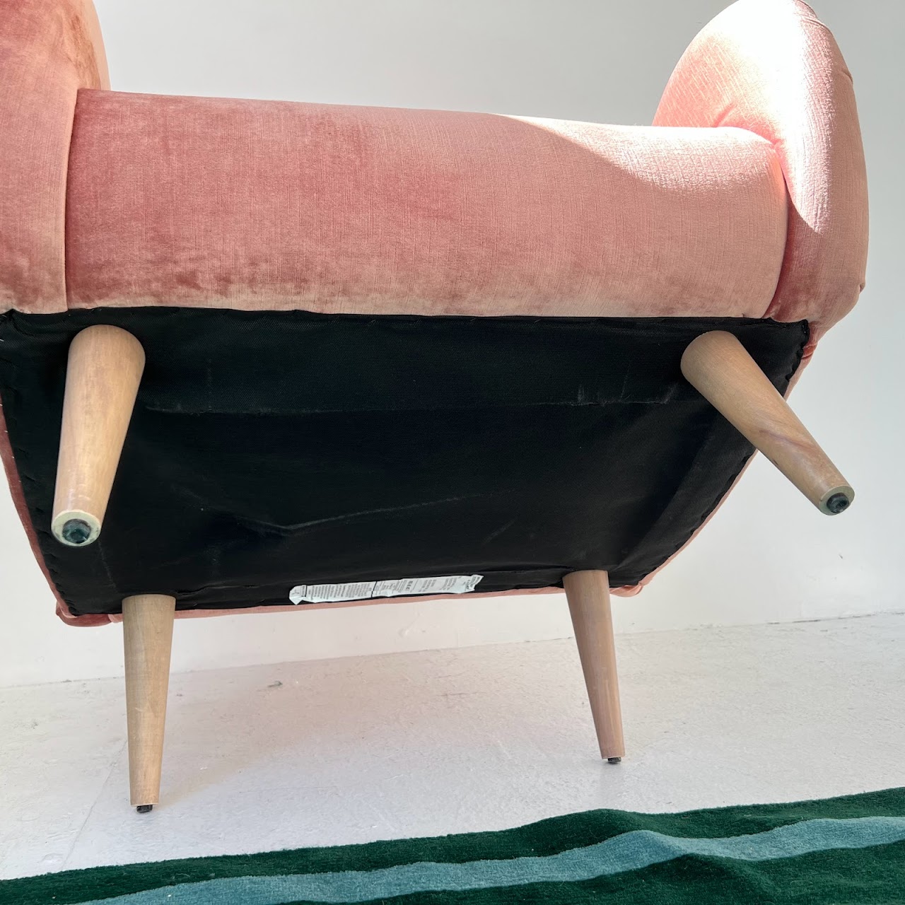 Contemporary Pink Velvet Armchair