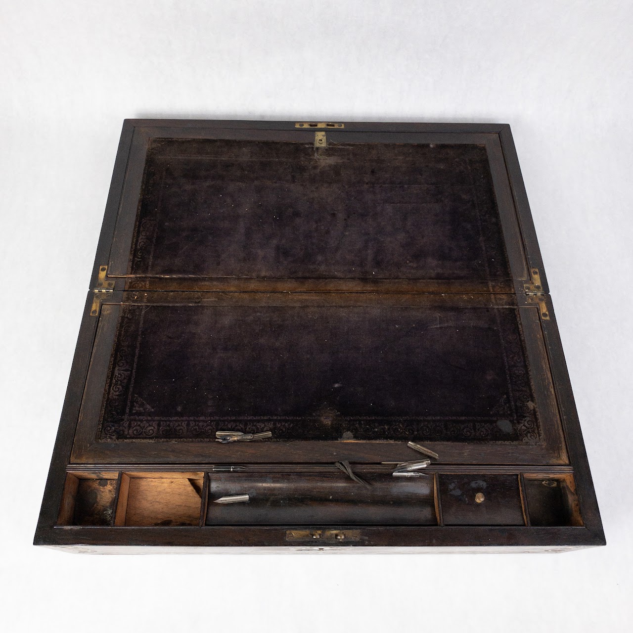 Rosewood  & Brass Inlay Travelling Desk