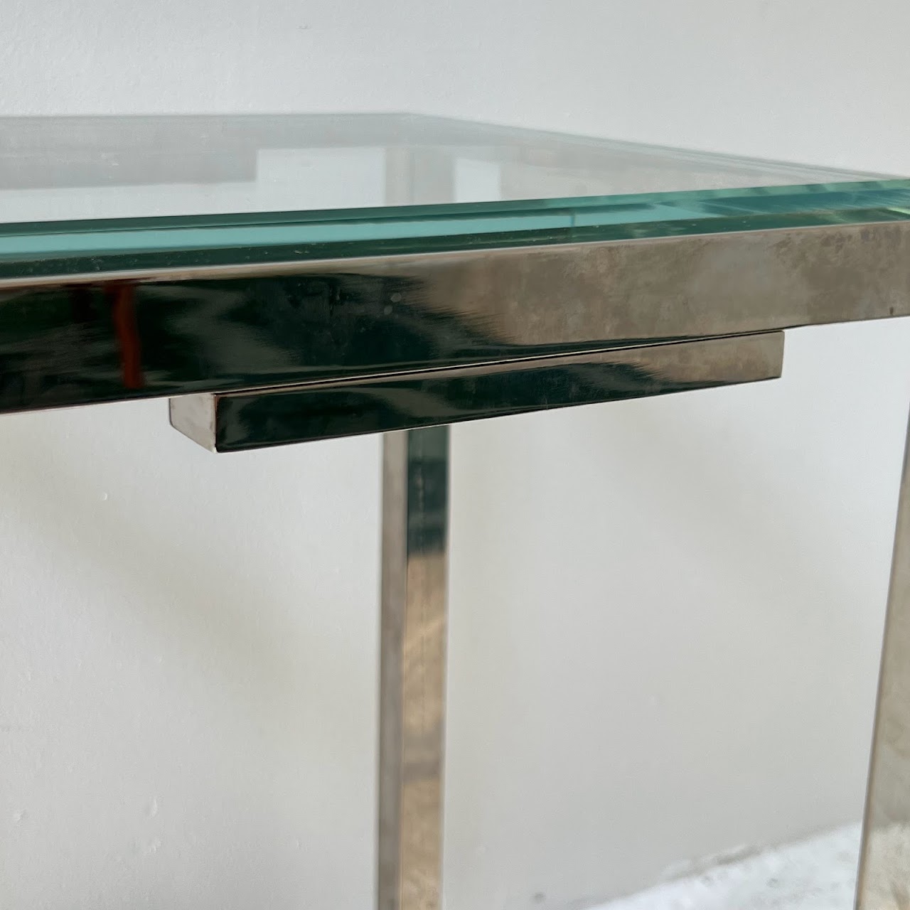 Chrome & Plate Glass Accent Table