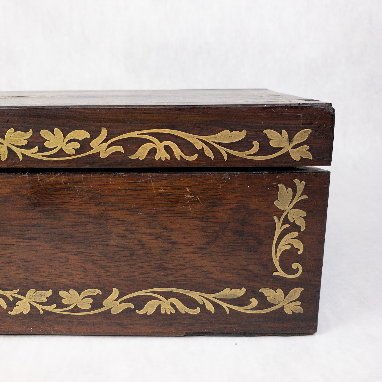 Rosewood  & Brass Inlay Travelling Desk