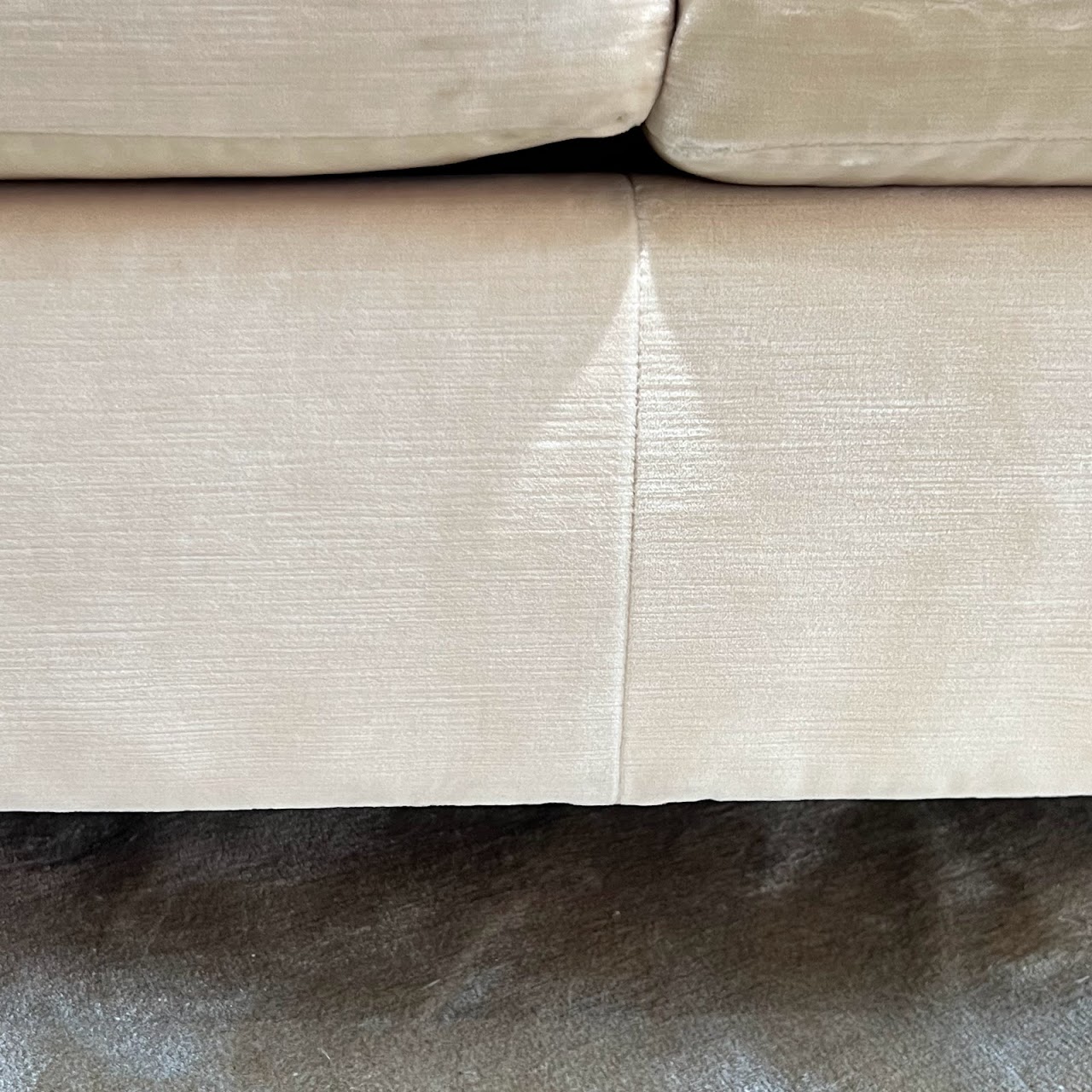 Regency Style Cream Velvet Sofa